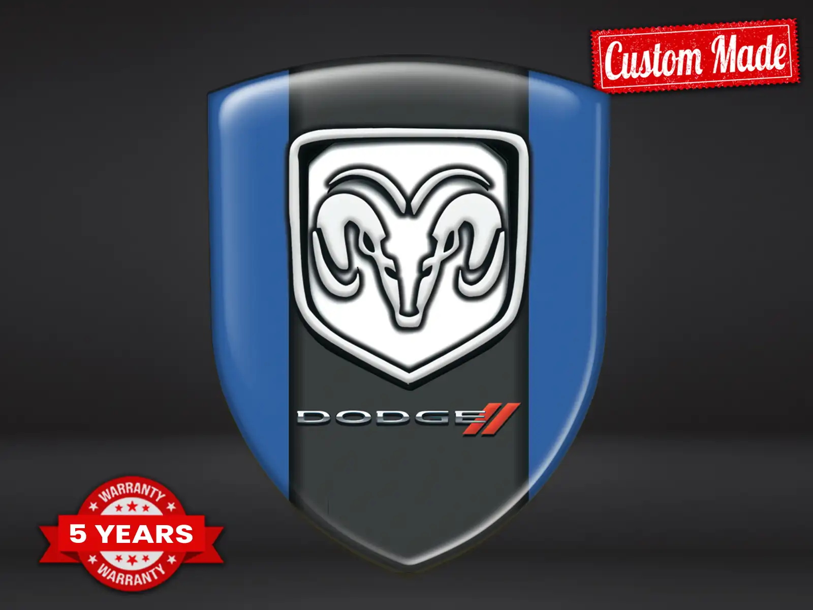 Dodge Harz Domes Sticker Premium Design Glänzende Labels